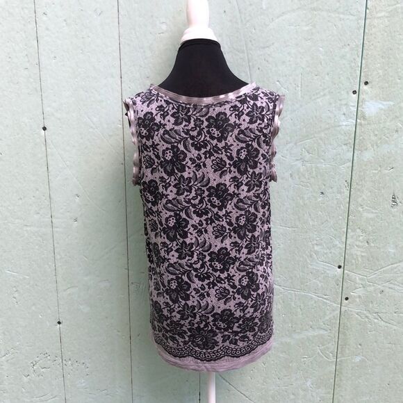 WD.NY Floral Print Tank Top With Satin Trim L - Picture 9 of 16
